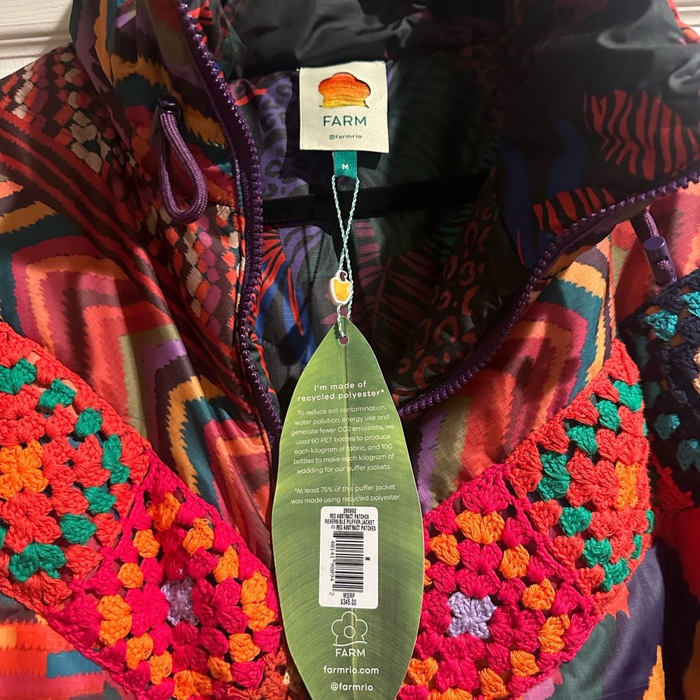 FARM Rio Multicolor Patchwork Quilted Jacket - image 9